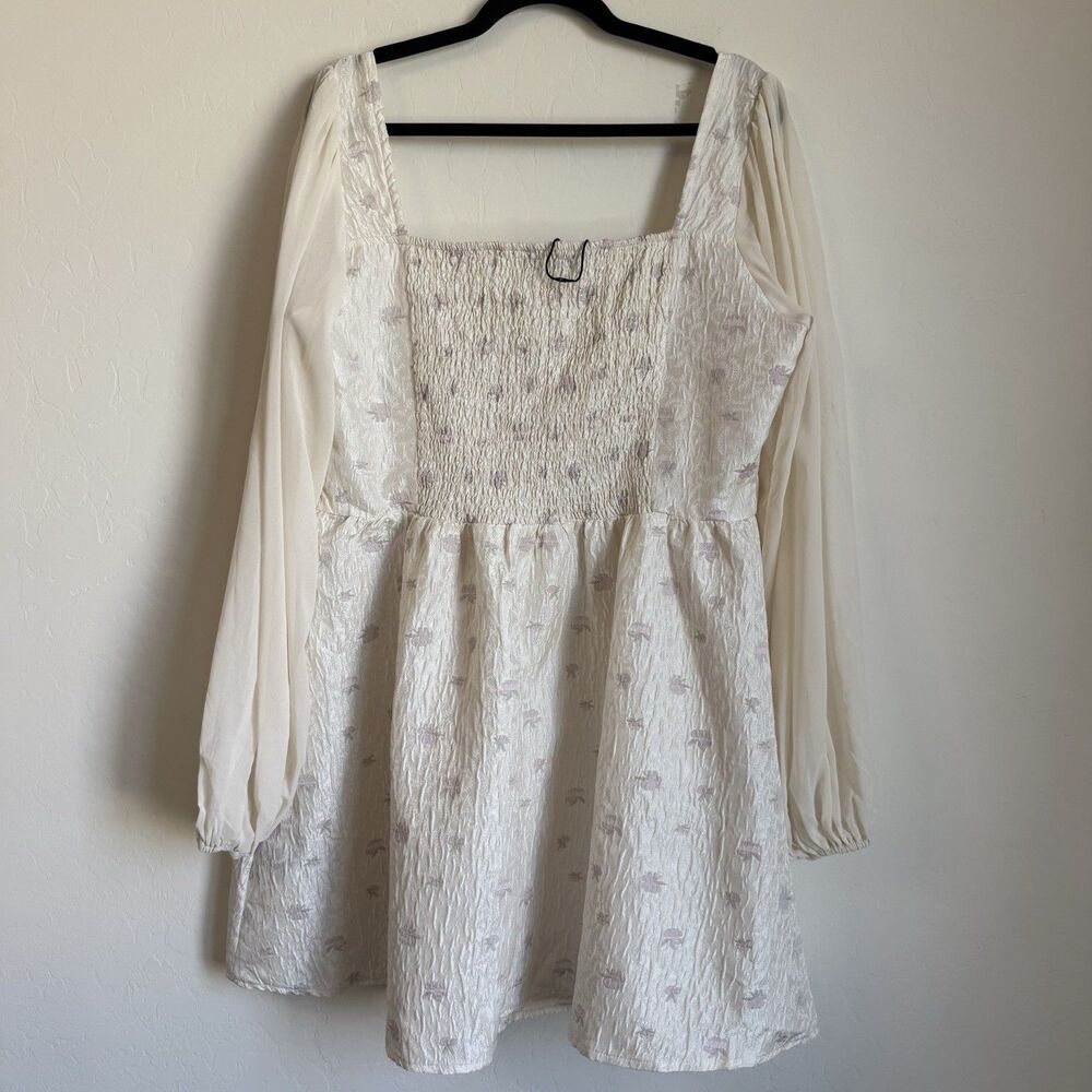 Cider Corset Top Puff Sleeve Floral Mini Dress Whimsy Fairy Bridal - Picture 9 of 11